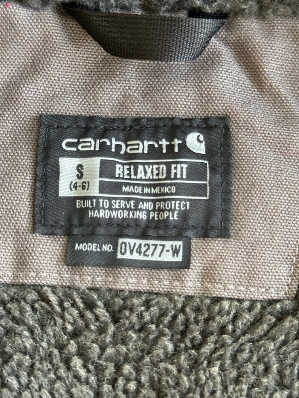 Carhartt Women’s Sherpa Lined Washed Duck Mock Neck Vest Brown S - Picture 2 of 6